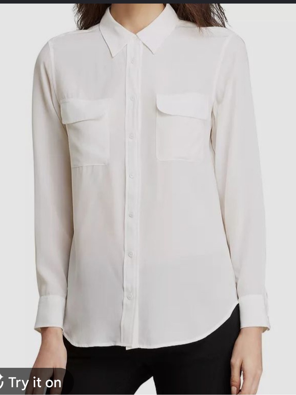 Equipment Femme Womens Ivory Button Down Silk Shirt Blouse Size Small